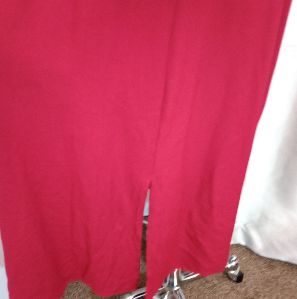Christie & Jill Vintage Maxi, Dress, Red ButtonUp, V-Neck, Long Sleeve, 10 - Picture 11 of 15